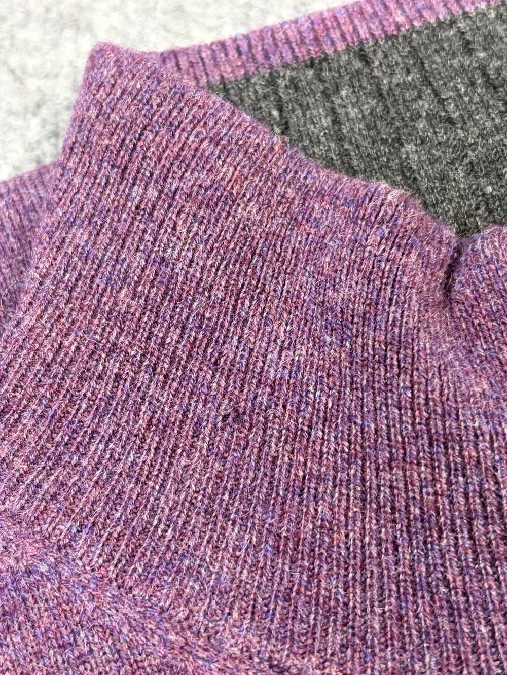 Neiman Marcus Nano Cashmere 100% Cashmere Quarter Zip Sweater Purple | Size M